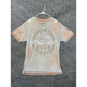 Affliction Shirt Mens X Large Orange Motorcycles Short Sleeve Y2K AC MC 13 XL